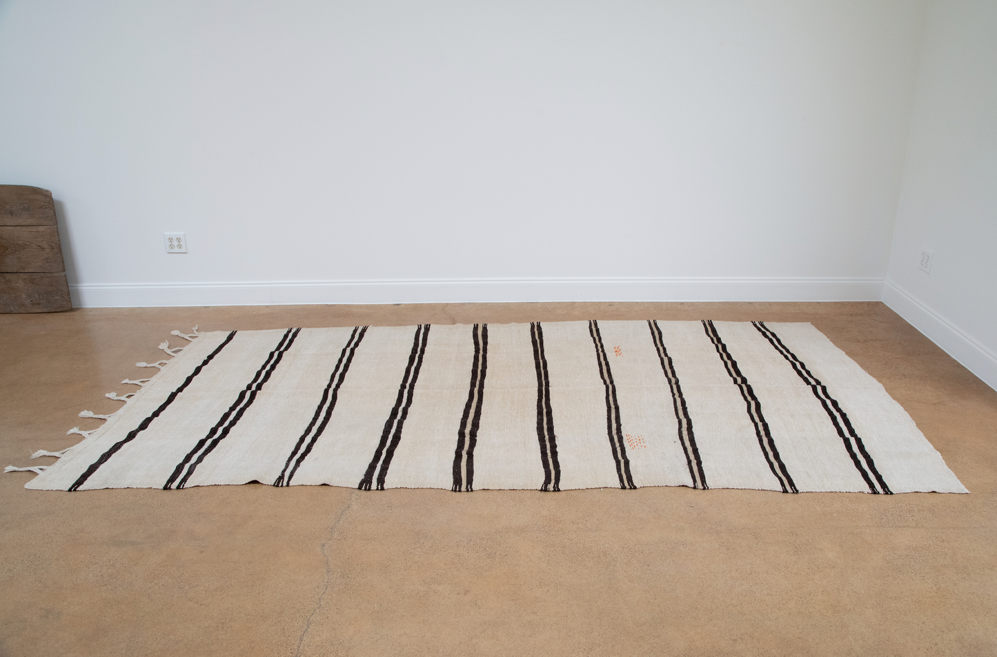 Hand Woven Vintage Kilim Striped Rug