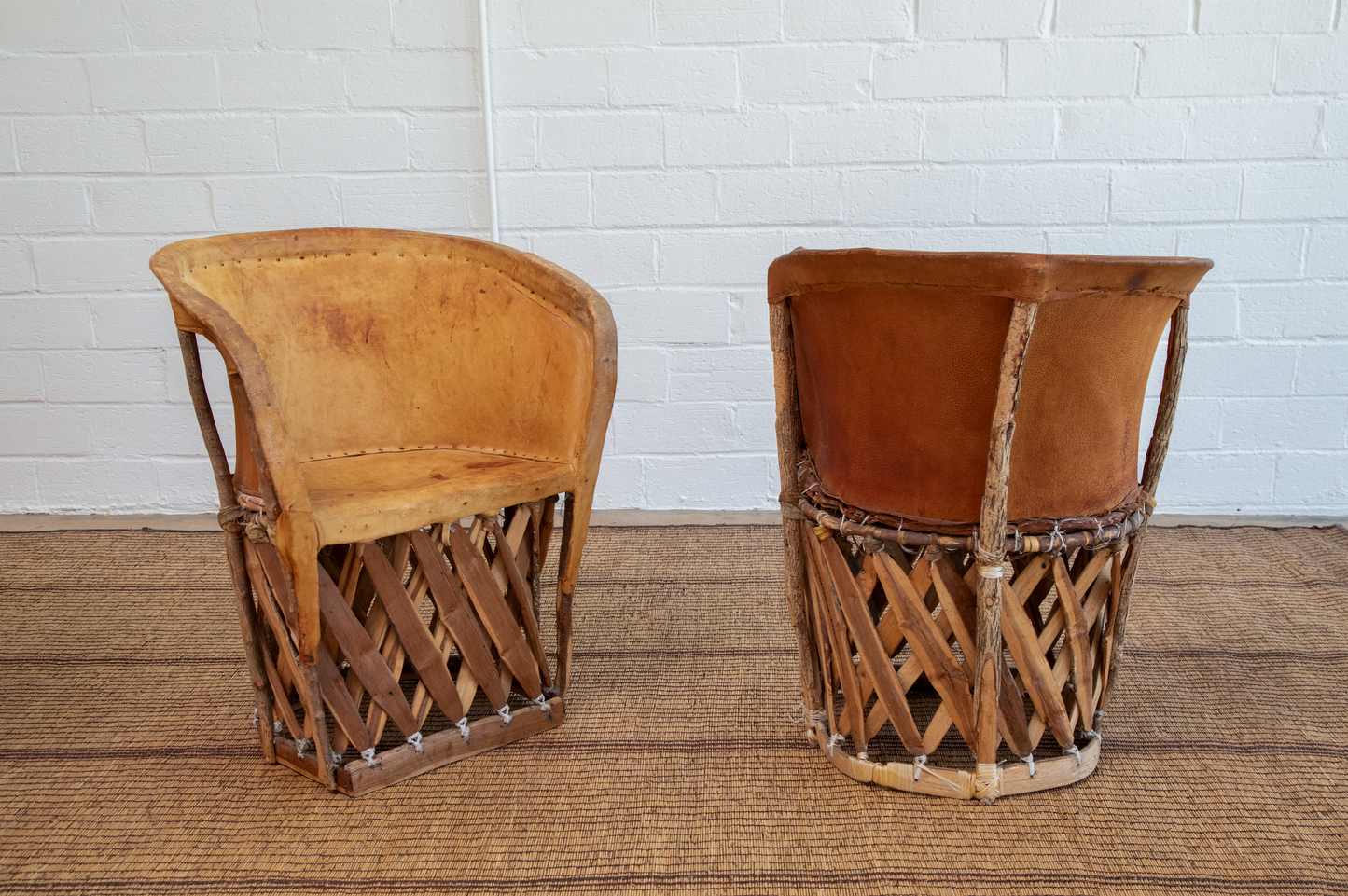 Mid 20th C. Vintage Pair of Mexican Equipale Chairs