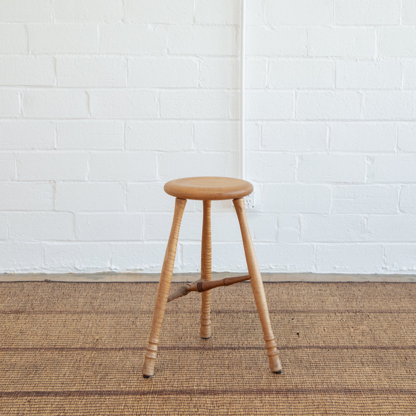 Vintage Folk Birdseye Maple Stool