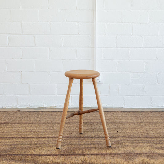 Vintage Folk Birdseye Maple Stool