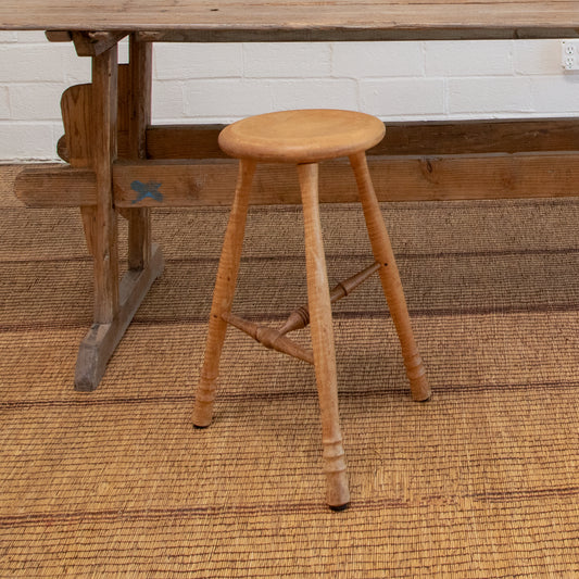Vintage Folk Birdseye Maple Stool