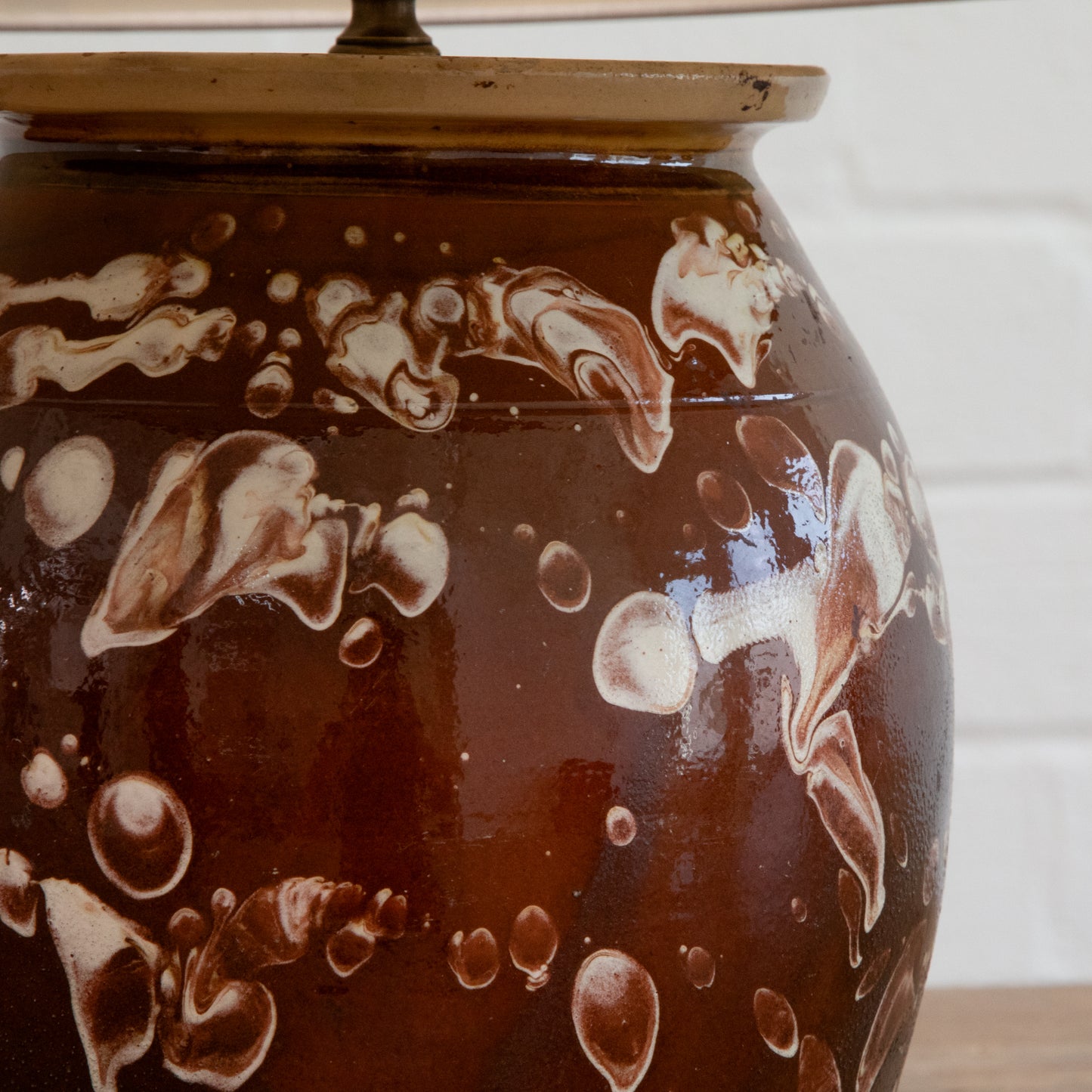 Antique Folk Traditional Glazed Pitcher