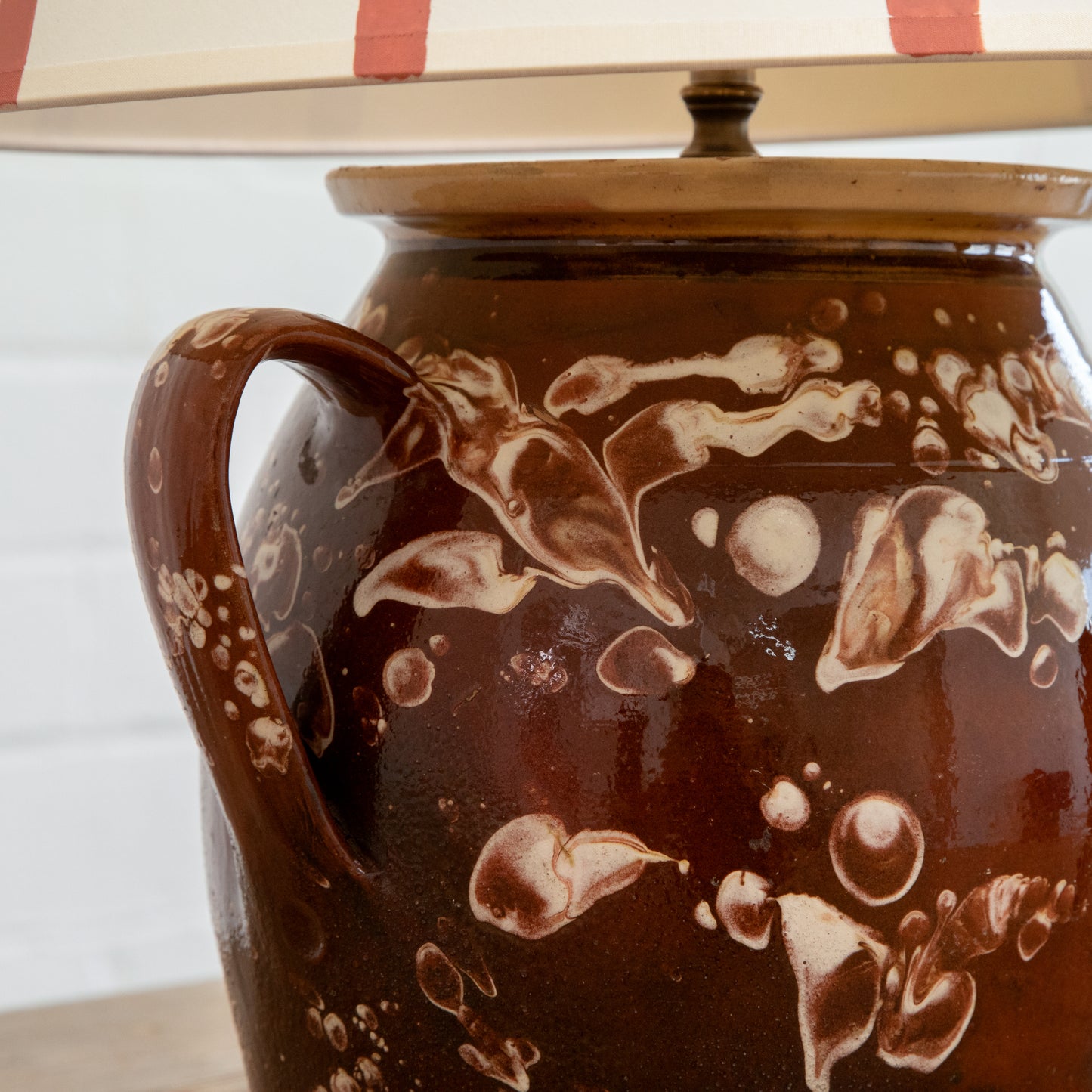 Antique Folk Traditional Glazed Pitcher