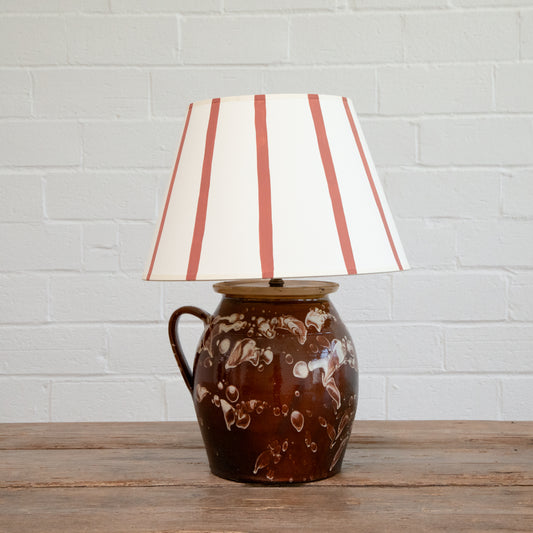 Antique Folk Traditional Glazed Pitcher