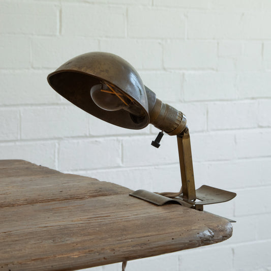 Vintage Brass Clip Light