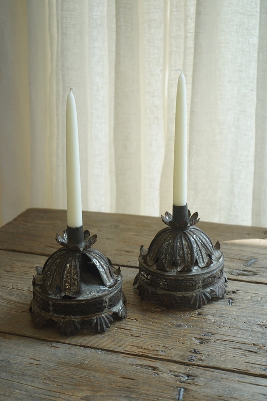 Pair of 19th Century French Tole Candlesticks