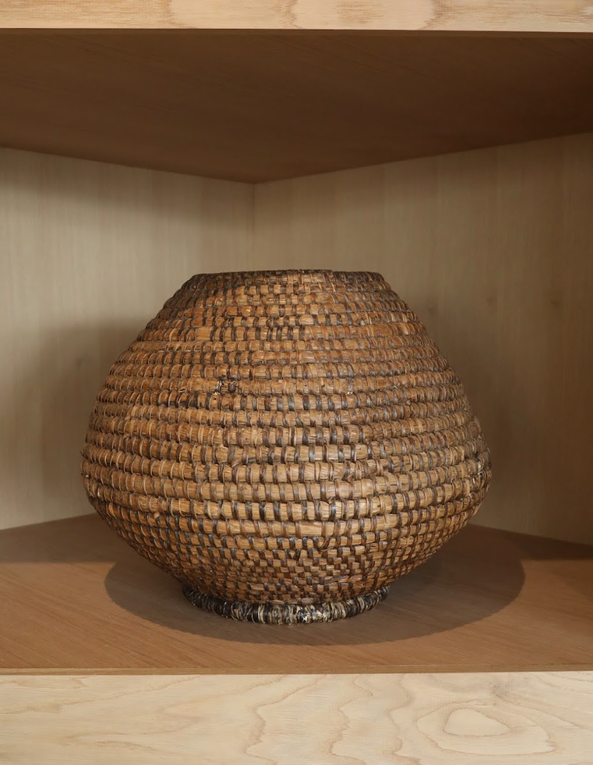 Antique French Coiled Rye Basket; France, 19th C.