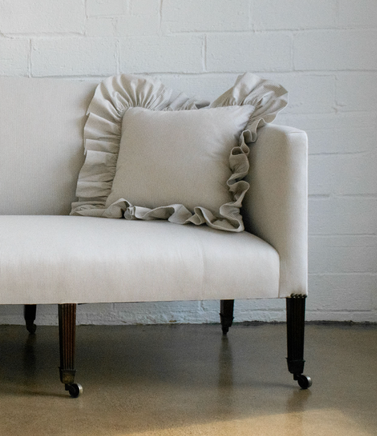 Ruffle Pillows in Fawn Stripe