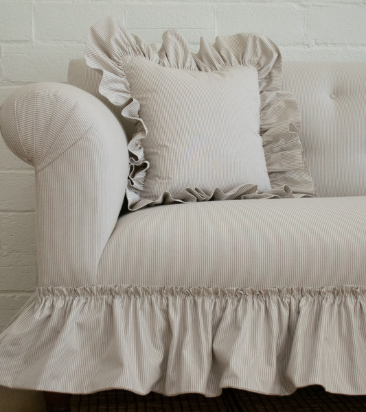 Ruffle Pillows in Fawn Stripe