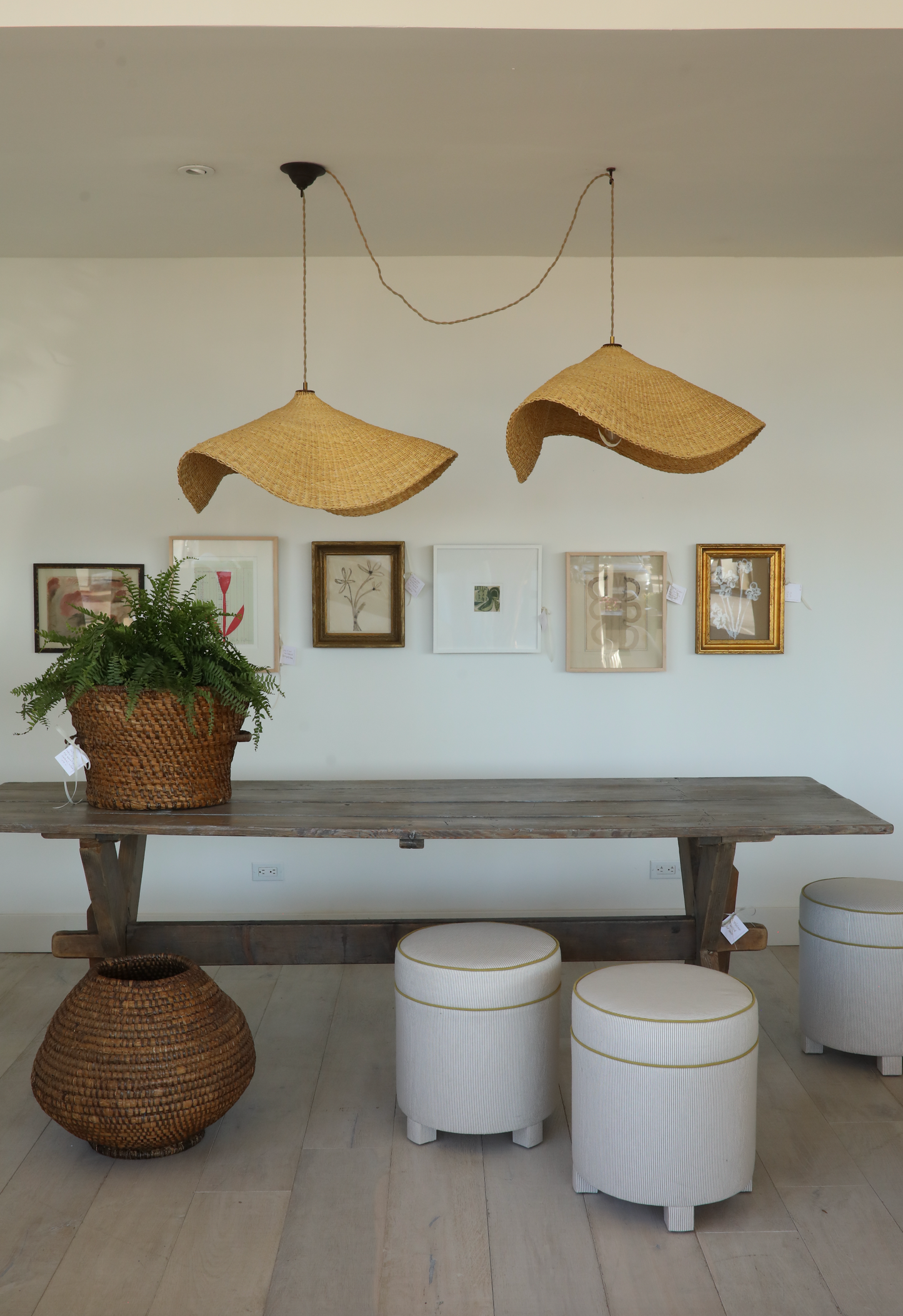 Antique French Coiled Rye Basket; France, 19th C.