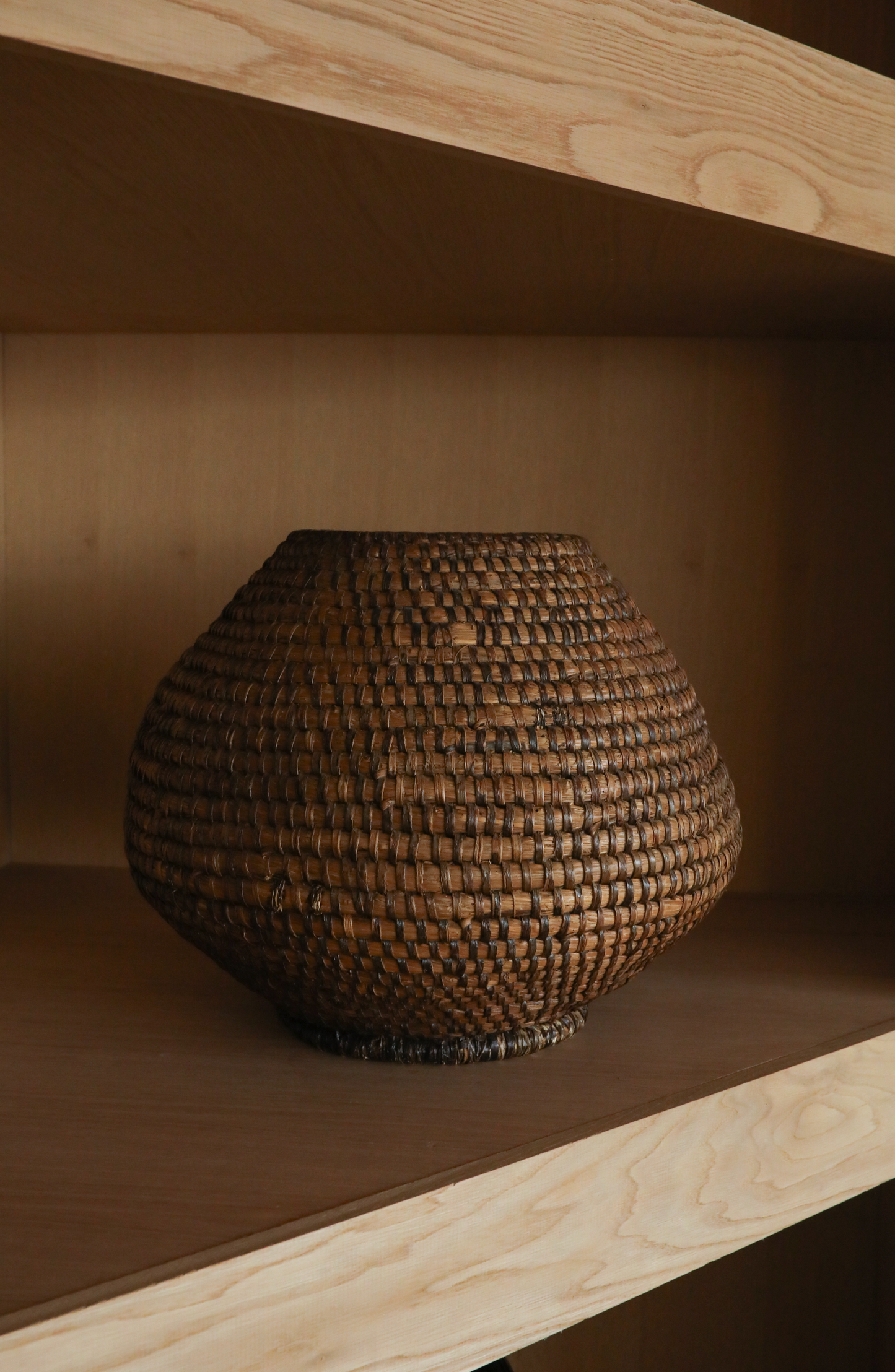 Antique French Coiled Rye Basket; France, 19th C.