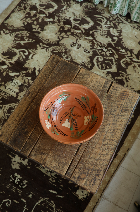 Antique Folk Plate with Flowers 

Hungary; 1920's