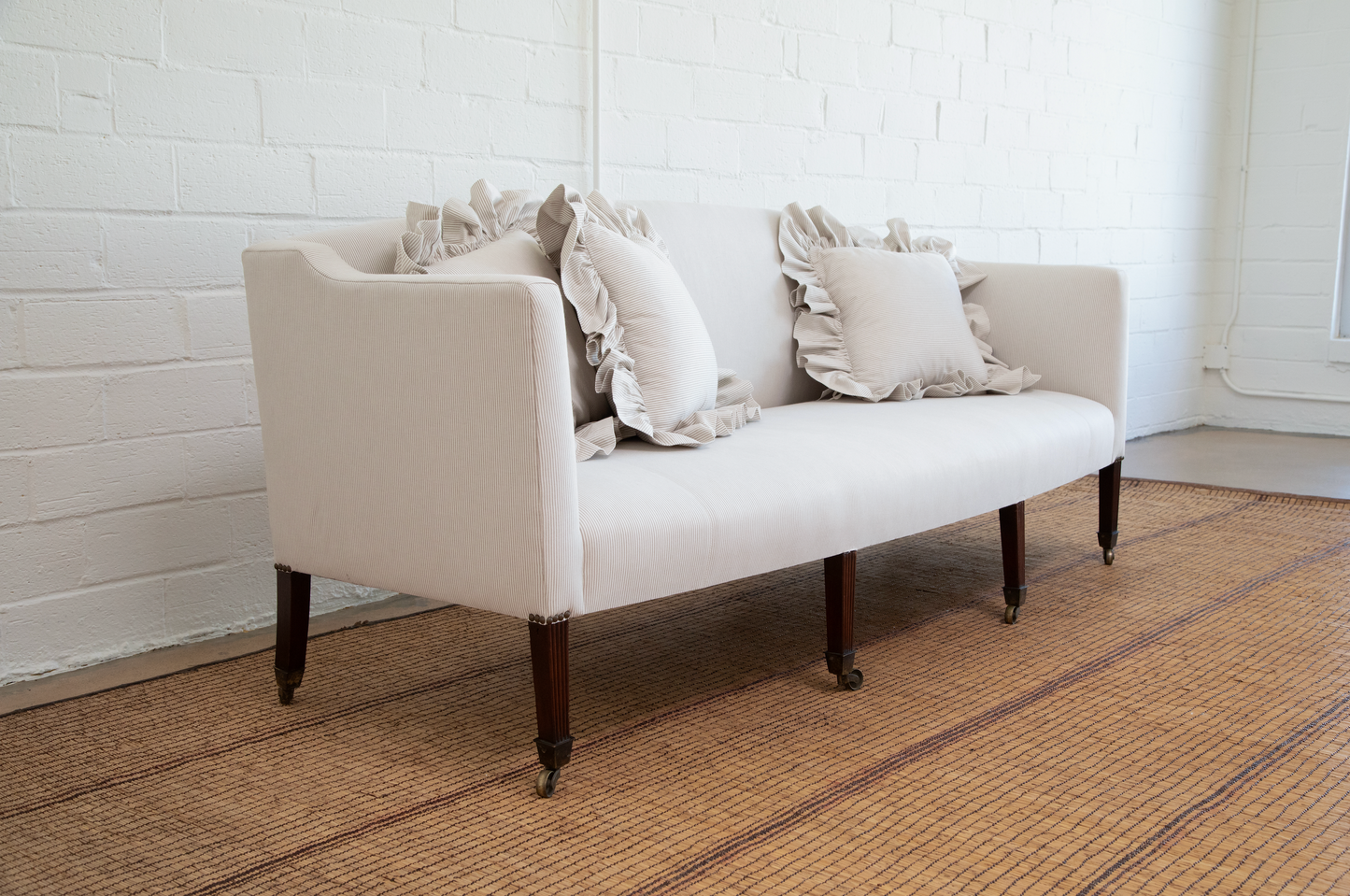 Mid 19th Century Antique Georgian Square Back Sofa, England