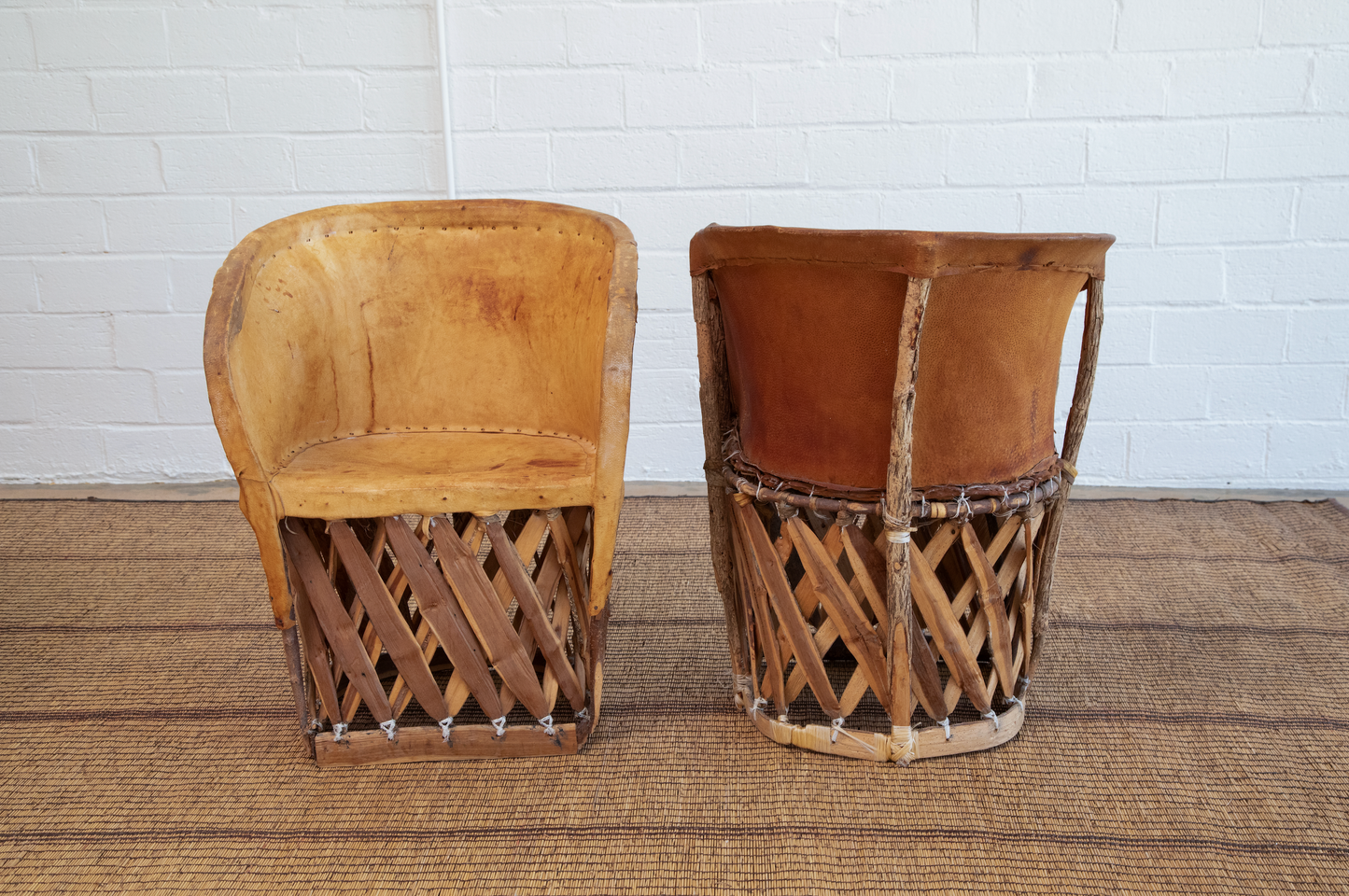 Mid 20th C. Vintage Pair of Mexican Equipale Chairs