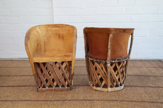 Mid 20th C. Vintage Pair of Mexican Equipale Chairs